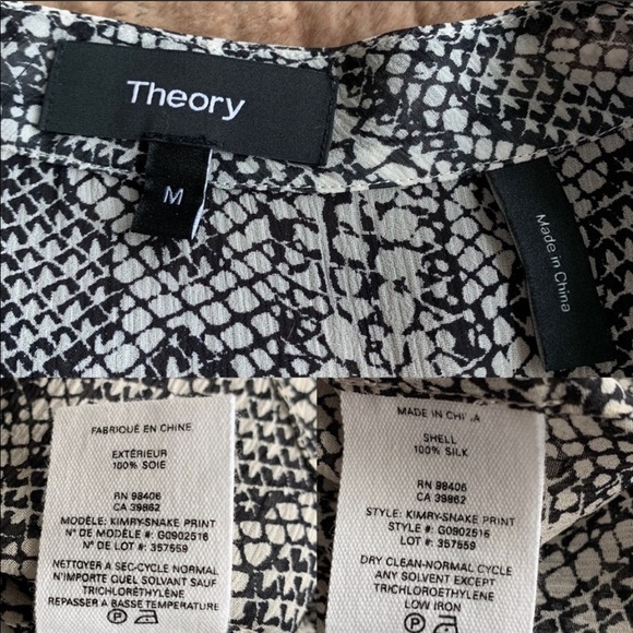 Theory Kimry Snake Print Tie Front Blouse - Picture 8 of 9